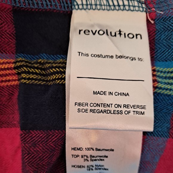 Revolution Multicolored Plaid Collared Open Front Long Sleeve Jacket - S - Picture 5 of 9